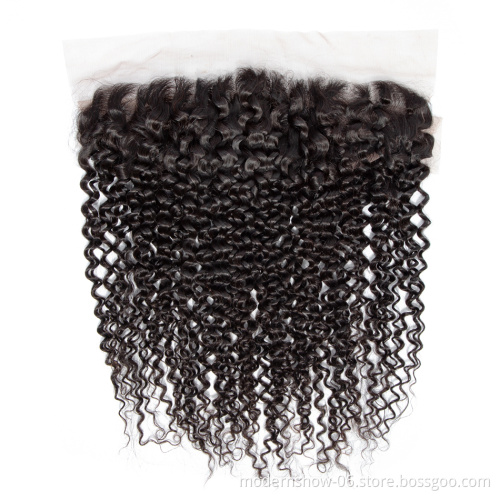 Raw Virgin Kinky Curly Swiss Lace/Transparent Lace Frontal 13*4 Cuticles Aligned Raw Virgin Hair